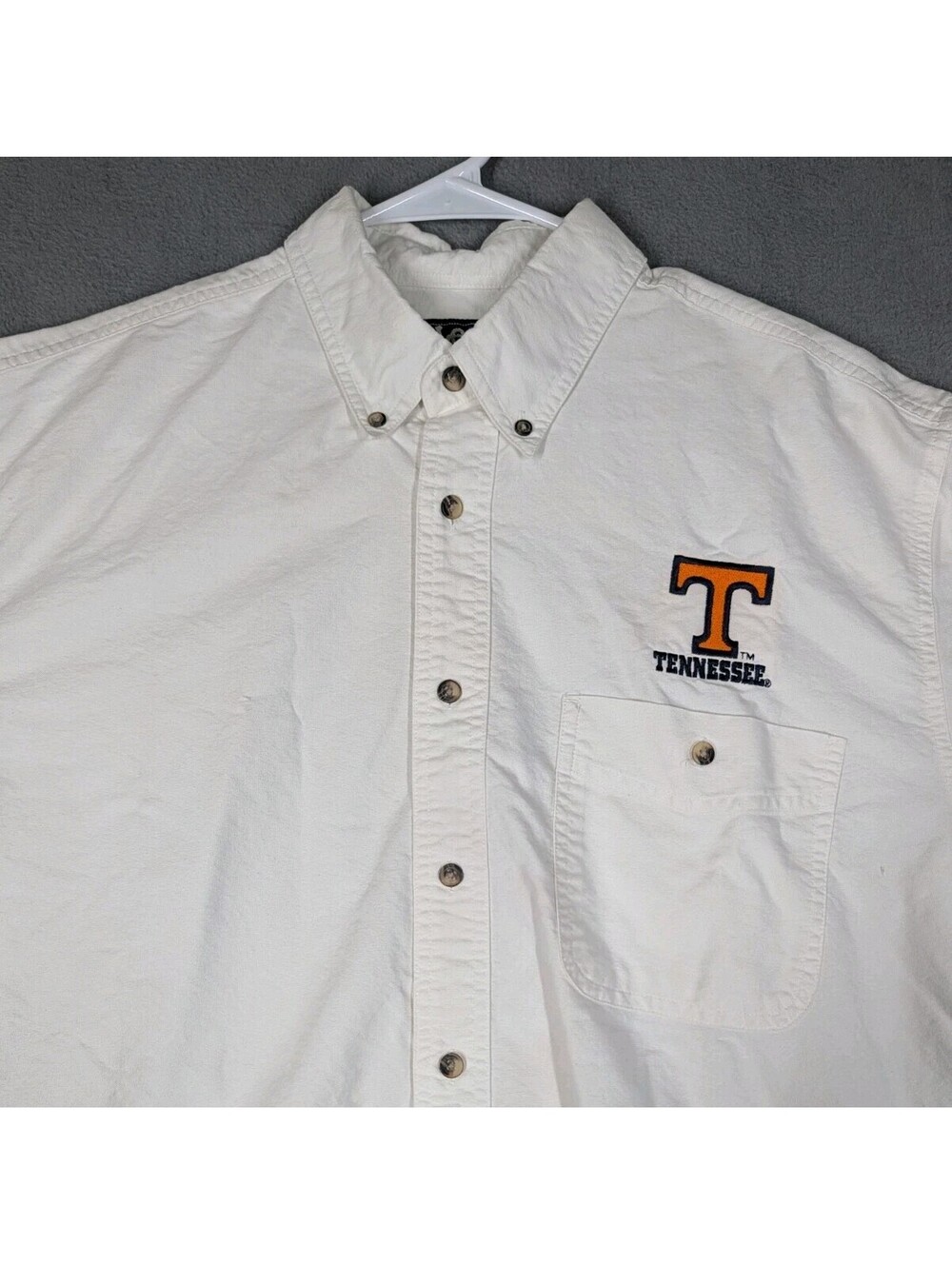 Lee Sport Mens M White Vintage 90s Tennessee Volunteers Button Down Shirt NCAA T
